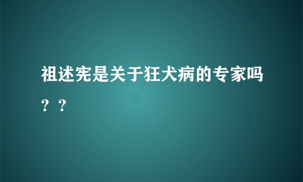 祖述宪是关于狂犬病的专家吗？？