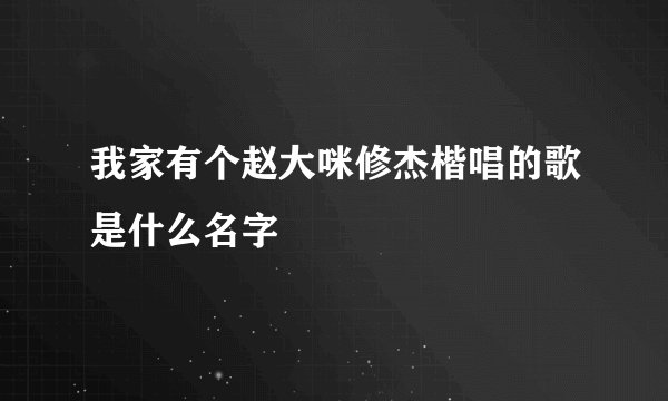 我家有个赵大咪修杰楷唱的歌是什么名字