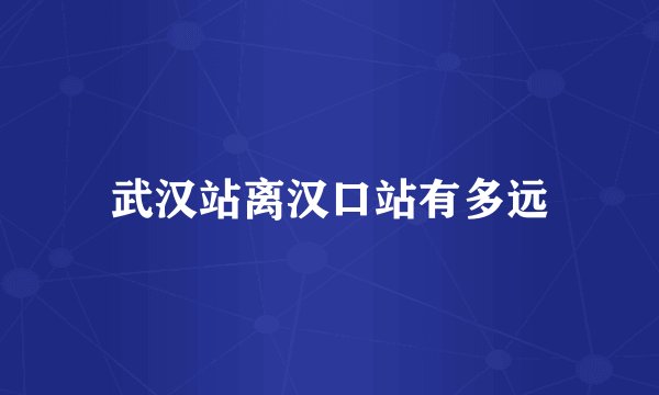 武汉站离汉口站有多远
