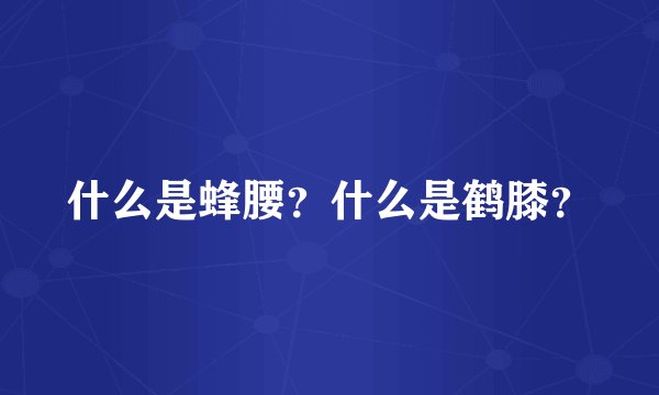 什么是蜂腰？什么是鹤膝？