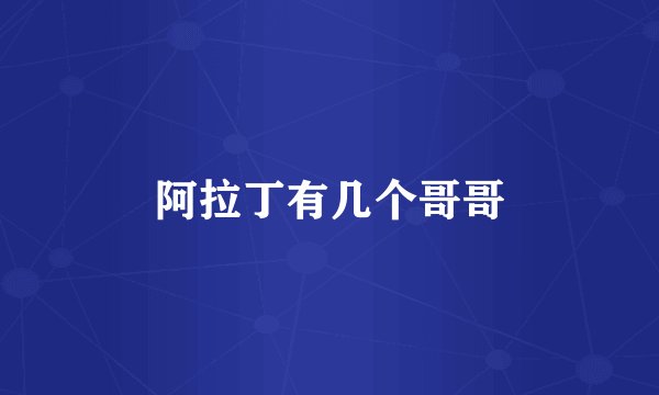 阿拉丁有几个哥哥