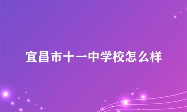 宜昌市十一中学校怎么样