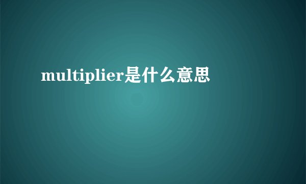multiplier是什么意思