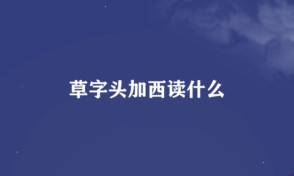 草字头加西读什么