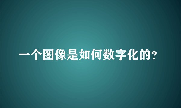一个图像是如何数字化的？