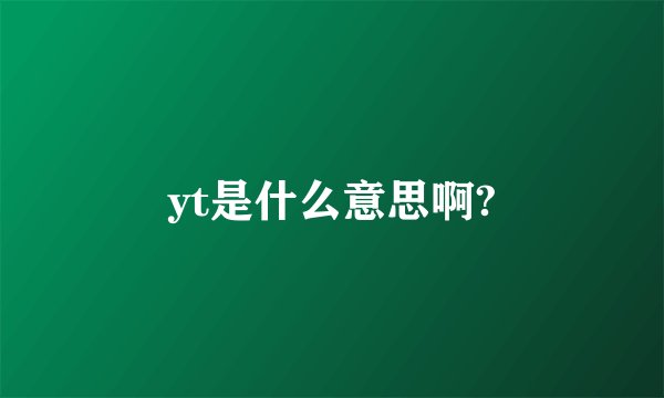 yt是什么意思啊?