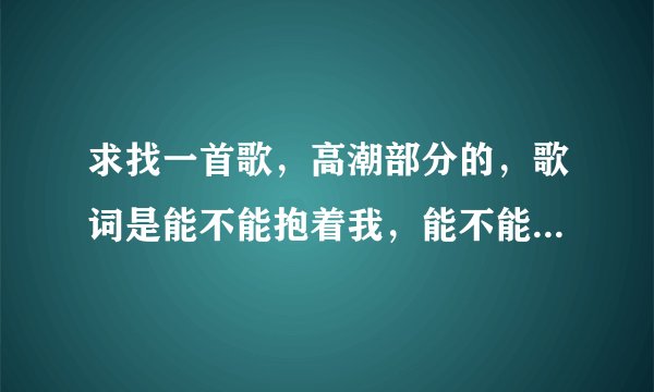 求找一首歌，高潮部分的，歌词是能不能抱着我，能不能陪着我 ，最后一句是而感到害怕，不是眼泪的错觉