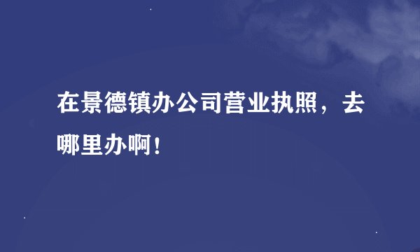 在景德镇办公司营业执照，去哪里办啊！