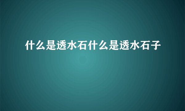 什么是透水石什么是透水石子
