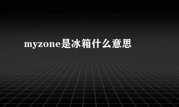 myzone是冰箱什么意思