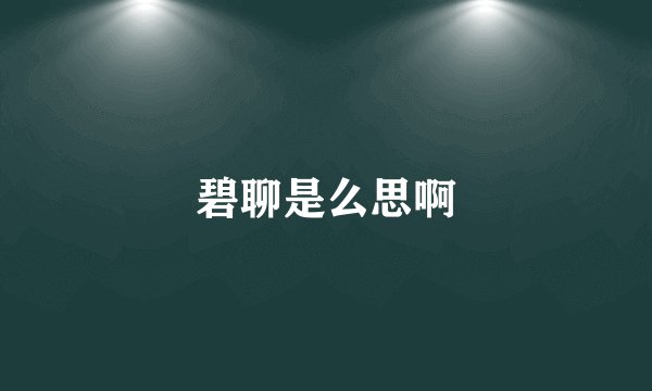 碧聊是么思啊