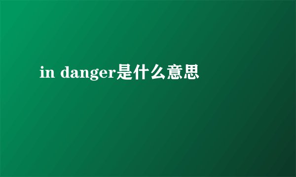 in danger是什么意思