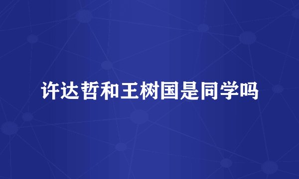 许达哲和王树国是同学吗