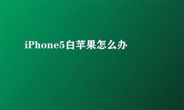 iPhone5白苹果怎么办