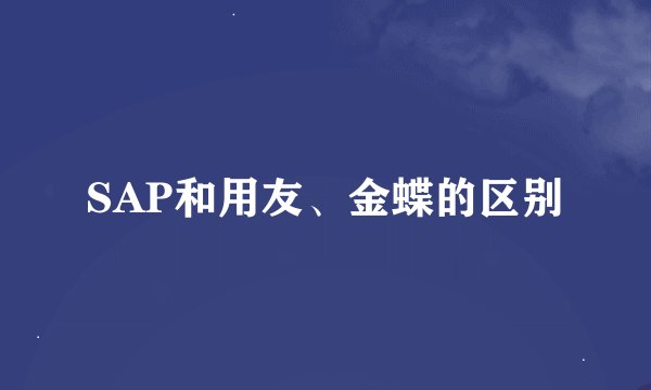 SAP和用友、金蝶的区别