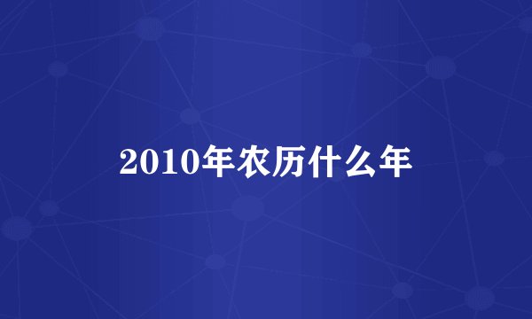 2010年农历什么年