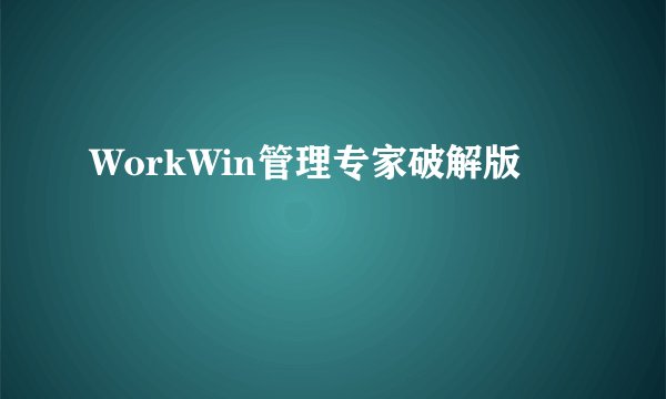 WorkWin管理专家破解版