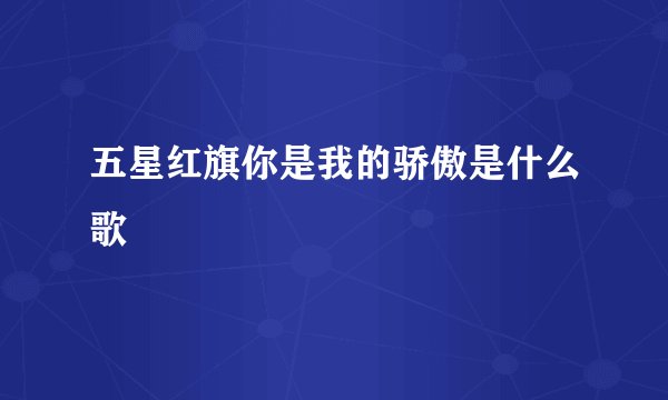 五星红旗你是我的骄傲是什么歌