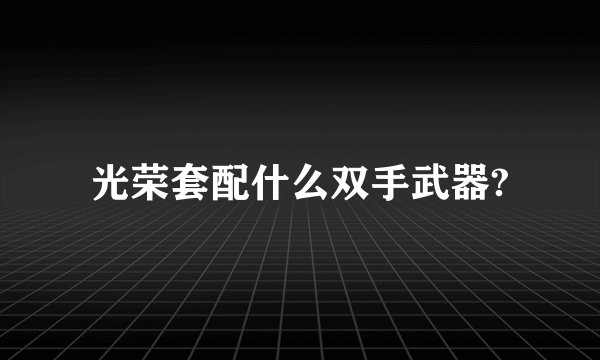 光荣套配什么双手武器?