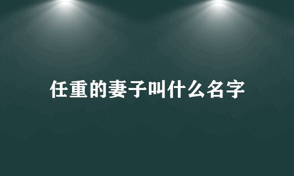 任重的妻子叫什么名字