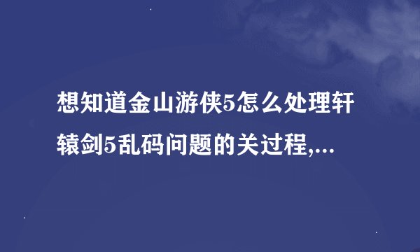 想知道金山游侠5怎么处理轩辕剑5乱码问题的关过程,要具体!