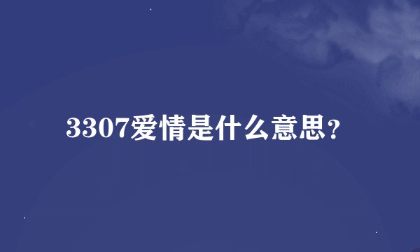 3307爱情是什么意思？