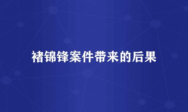 褚锦锋案件带来的后果