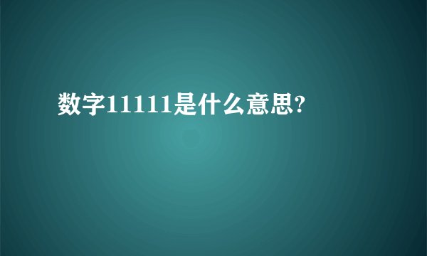 数字11111是什么意思?