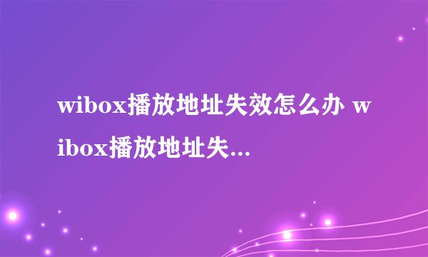 wibox播放地址失效怎么办 wibox播放地址失效解决方法