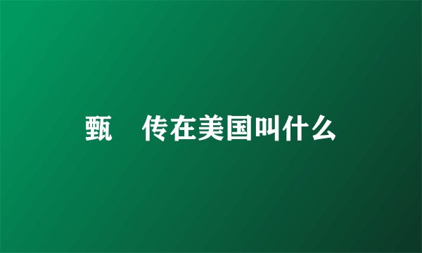 甄嬛传在美国叫什么