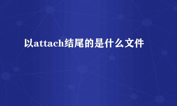以attach结尾的是什么文件