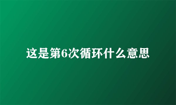 这是第6次循环什么意思