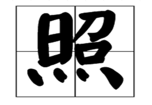 照字在田字格怎么写