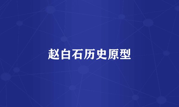 赵白石历史原型