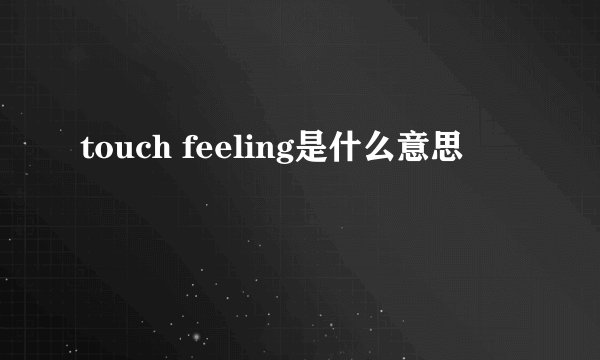 touch feeling是什么意思