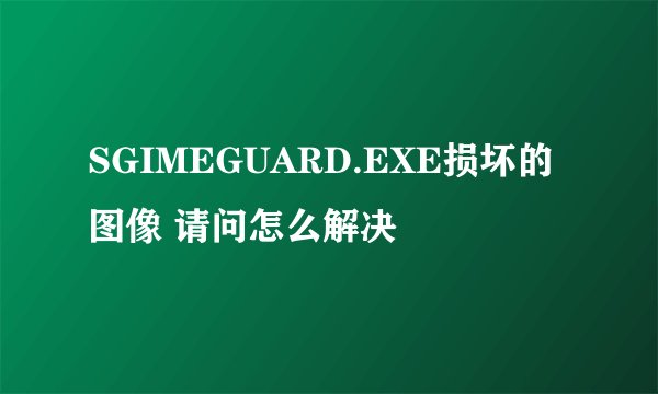 SGIMEGUARD.EXE损坏的图像 请问怎么解决