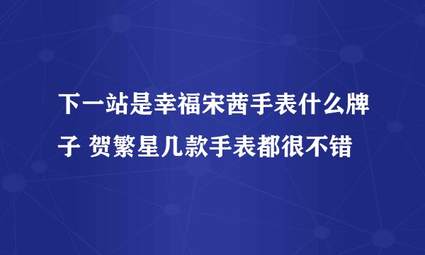 下一站是幸福宋茜手表什么牌子 贺繁星几款手表都很不错
