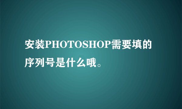 安装PHOTOSHOP需要填的序列号是什么哦。