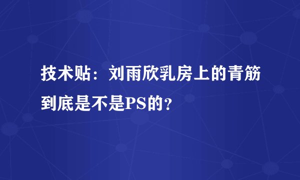 技术贴：刘雨欣乳房上的青筋到底是不是PS的？