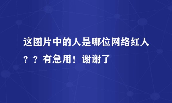 这图片中的人是哪位网络红人？？有急用！谢谢了
