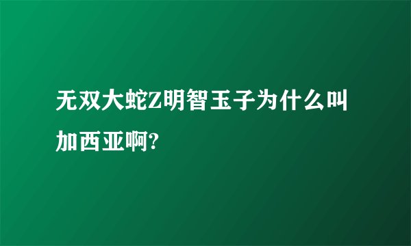 无双大蛇Z明智玉子为什么叫加西亚啊?