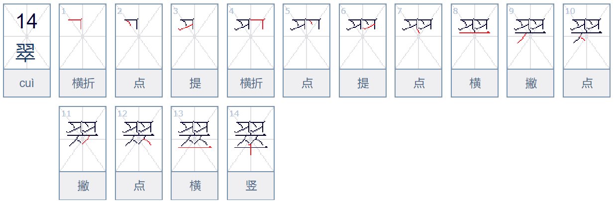 翠字笔画是什么？
