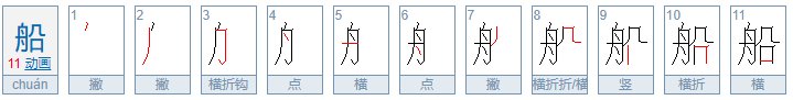 船的笔画是什么？