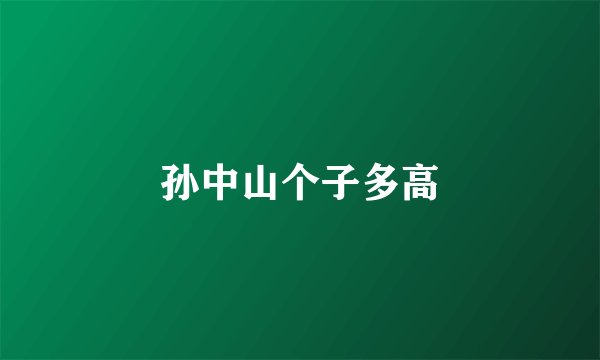 孙中山个子多高