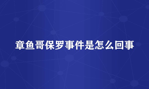 章鱼哥保罗事件是怎么回事
