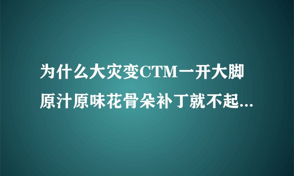为什么大灾变CTM一开大脚原汁原味花骨朵补丁就不起作用了呢？