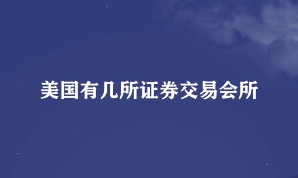美国有几所证券交易会所