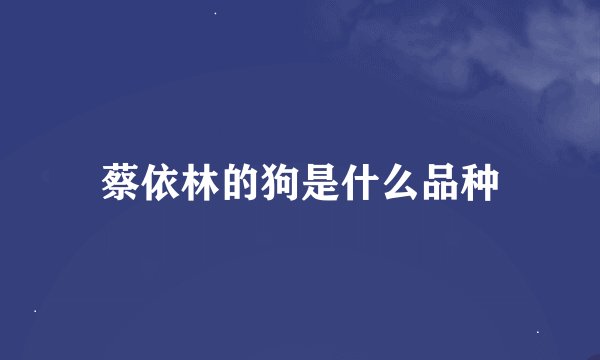 蔡依林的狗是什么品种