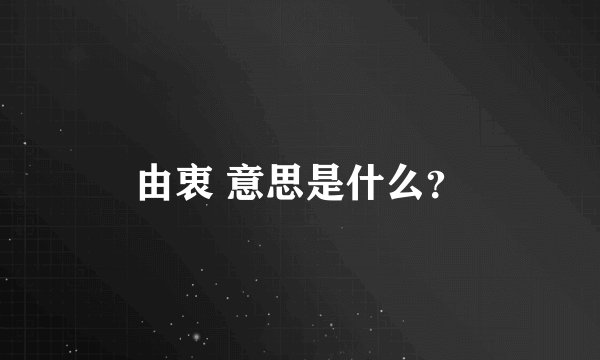 由衷 意思是什么？