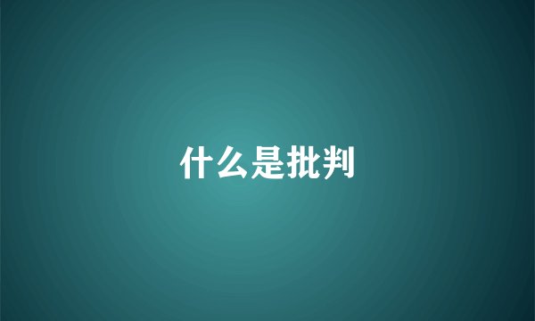 什么是批判